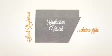Rugkussen verstek met schuine zijde op maat – Lef & Lief