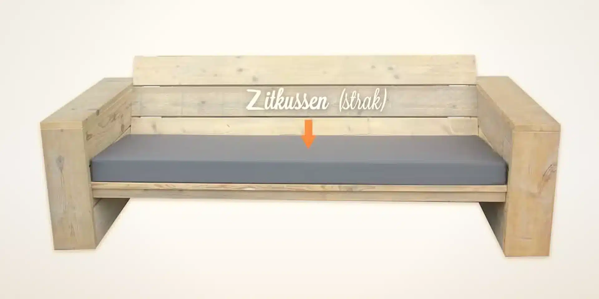 Zitkussen op maat voor een steigerhouten tuinbank – Lef & Lief Zitkussen op maat voor een steigerhouten tuinbank – Lef & Lief